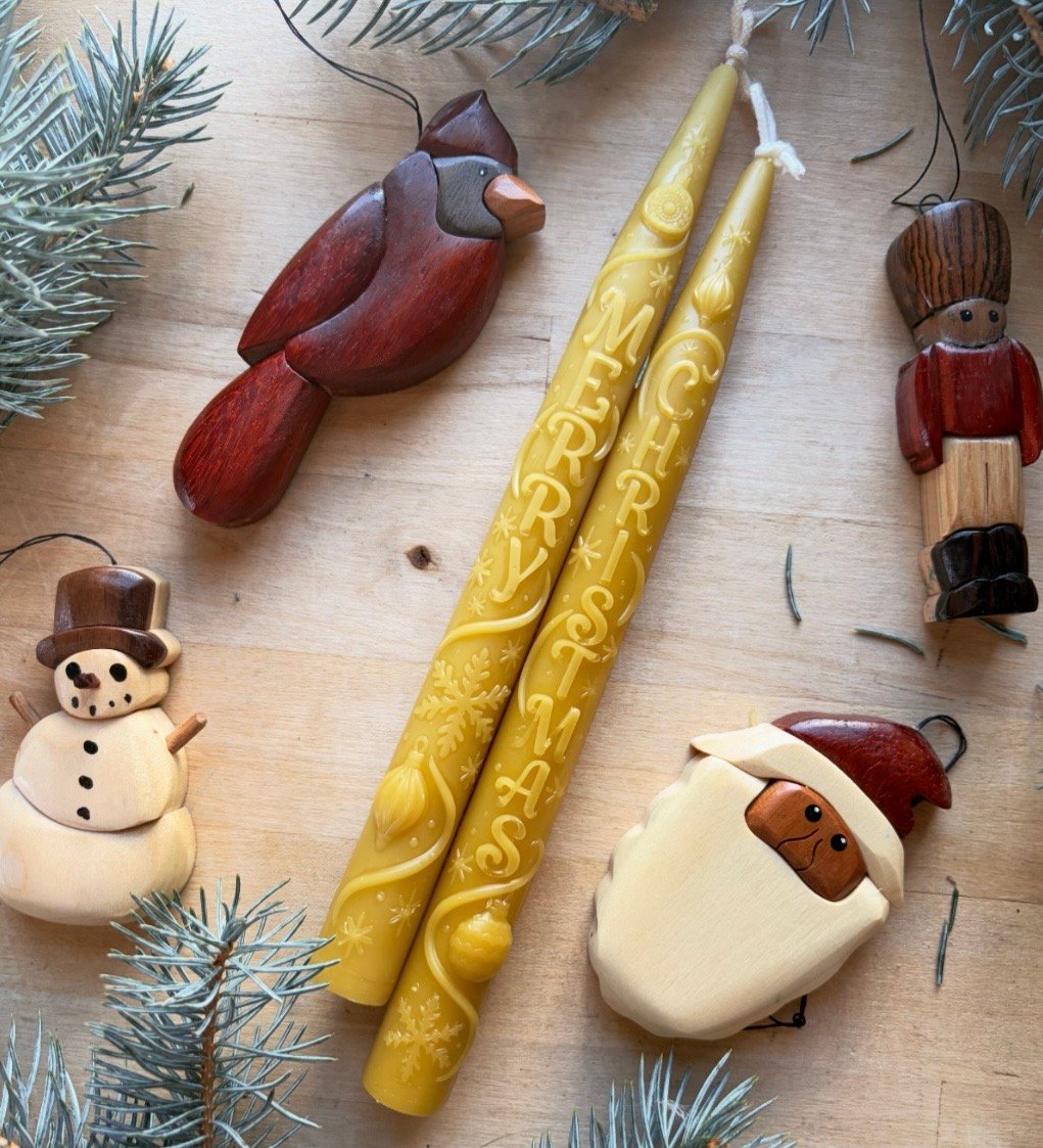 Merry Christmas Taper Candles
