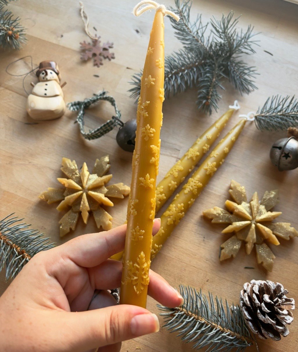 Snowflake Taper Candles - Image 2